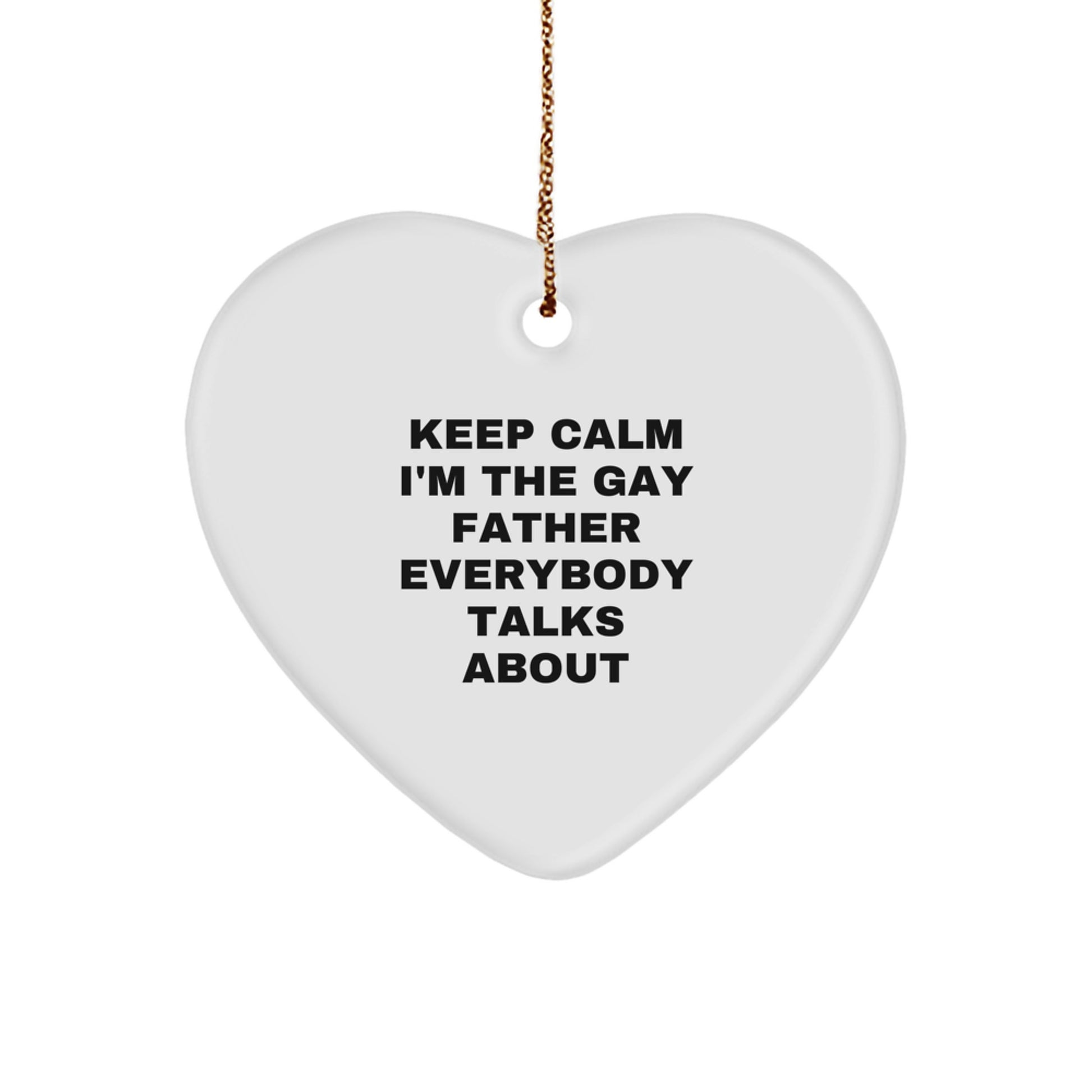Funny Gay Father Heart Ornament Gifts from Men to Father for Christmas Unique - Image 1