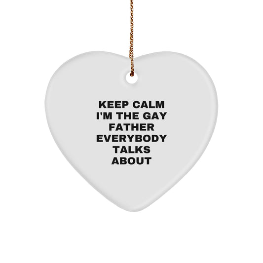 Funny Gay Father Heart Ornament Gifts from Men to Father for Christmas Unique - Image 1