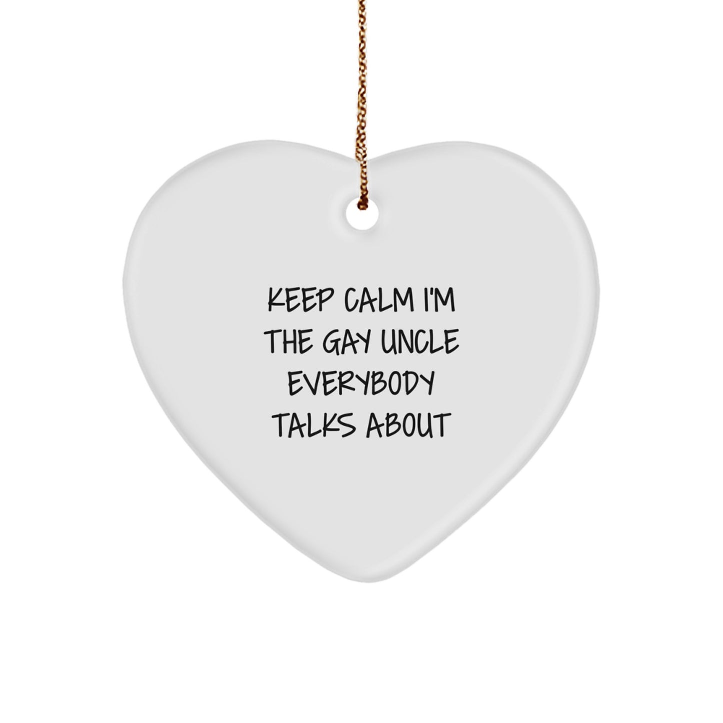 Funny Gay Uncle Heart Ornament Gifts from Family for Uncle Christmas Unique - Image 1