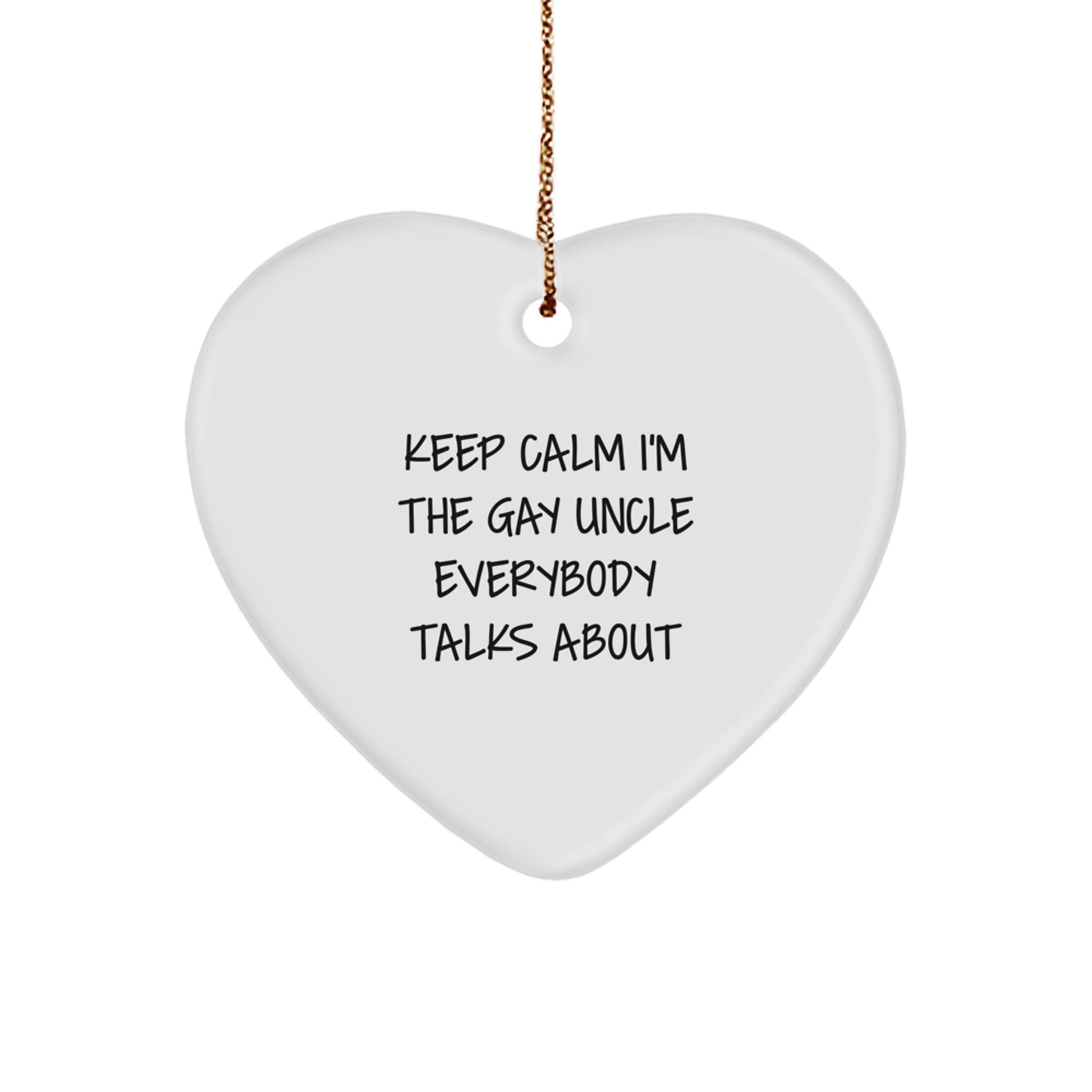 Funny Gay Uncle Heart Ornament Gifts from Family for Uncle Christmas Unique - Image 1