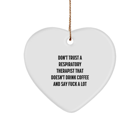 Funny Gift for Respiratory Therapist, Heart Ornament, Christmas Unique Decorations, Gifts from Family to Friends, Respiratory Therapist Gifts for Men Women - Image 1