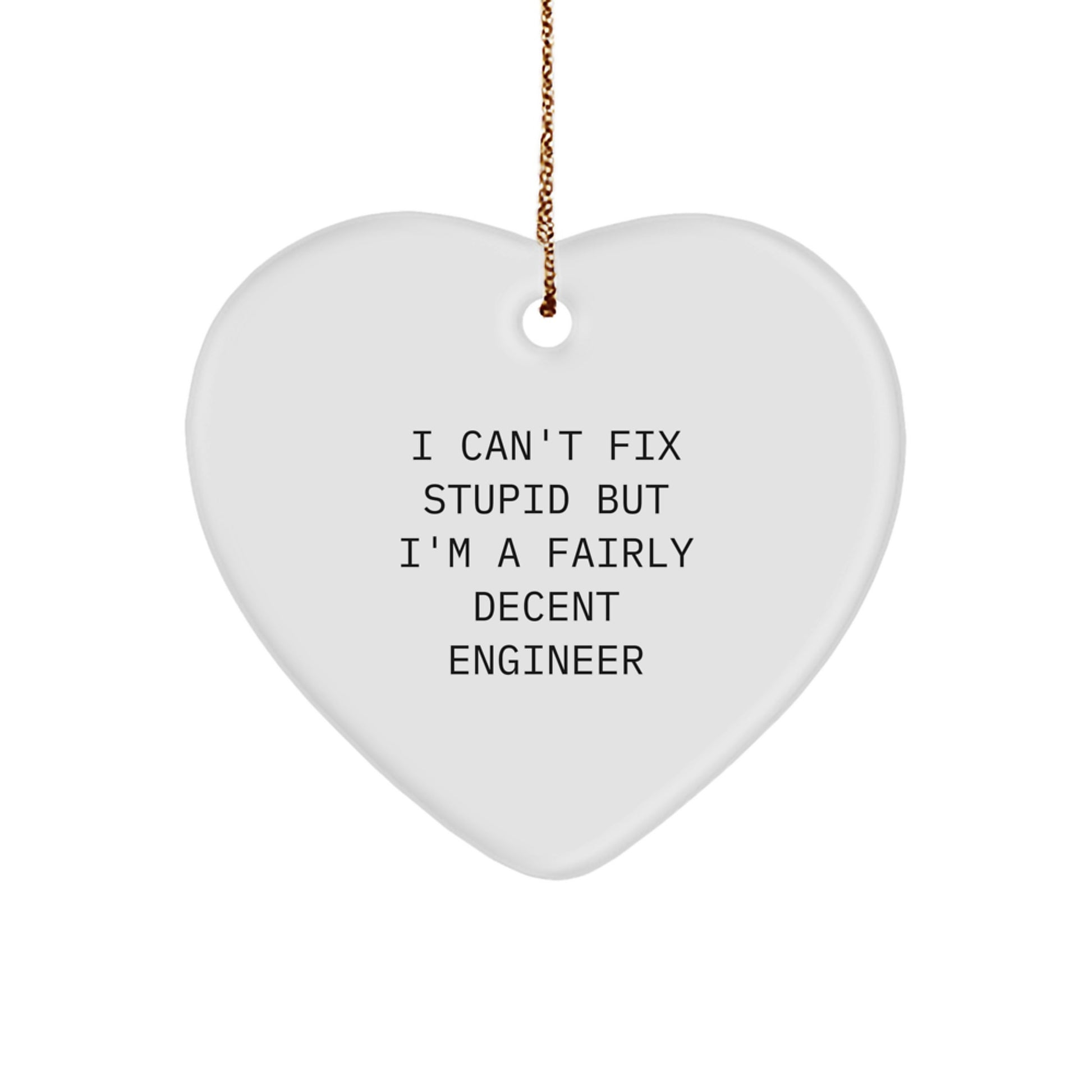Funny Engineer Heart Ornament Gifts from Men to Engineer Friends, Unique Christmas Decorations for Engineer Coworkers and Family - Image 1