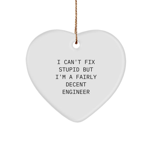 Funny Engineer Heart Ornament Gifts from Men to Engineer Friends, Unique Christmas Decorations for Engineer Coworkers and Family - Image 1