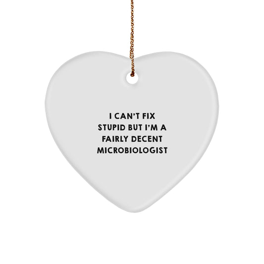 Funny Microbiologist Heart Ornament Gifts from Friends for Women, Men, Family - Christmas Unique Gifts - Image 1