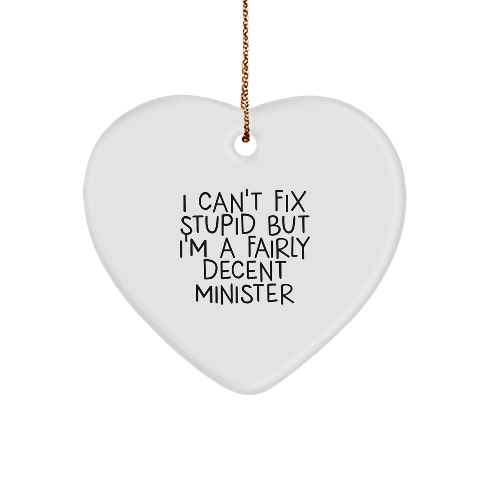 Funny Minister Heart Ornament Gifts from Men to Women for Christmas Unique Presents - Image 1