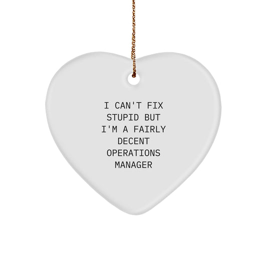 Funny Operations Manager Heart Ornament Gifts from Friends to Christmas Unique Gifts for Operations Manager - Image 1