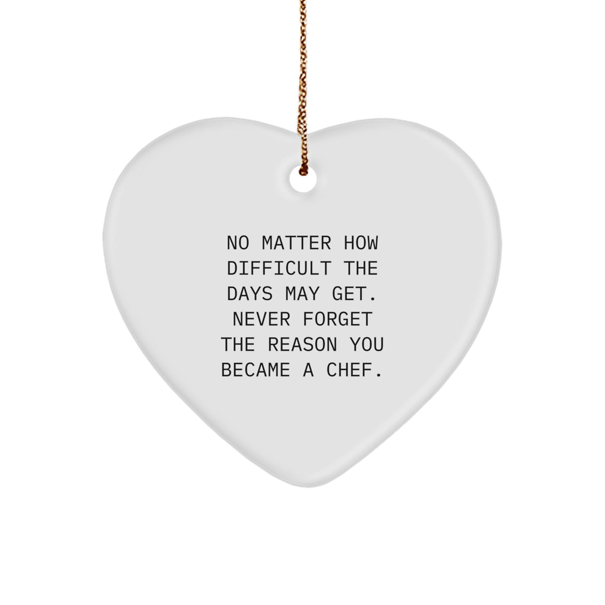 Funny Chef Heart Ornament Gifts from Family for Men at Christmas - Heartfelt Reminder of Passion for Cooking - Image 1
