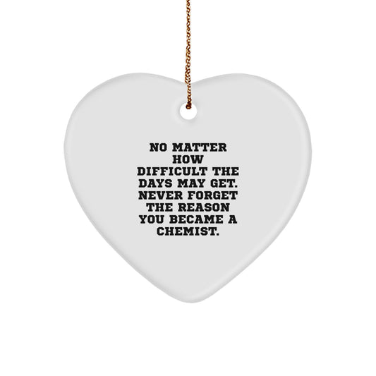 Funny Chemist Gifts from Friends for Chemist Men Women Christmas Unique Gifts Heart Ornament - Image 1