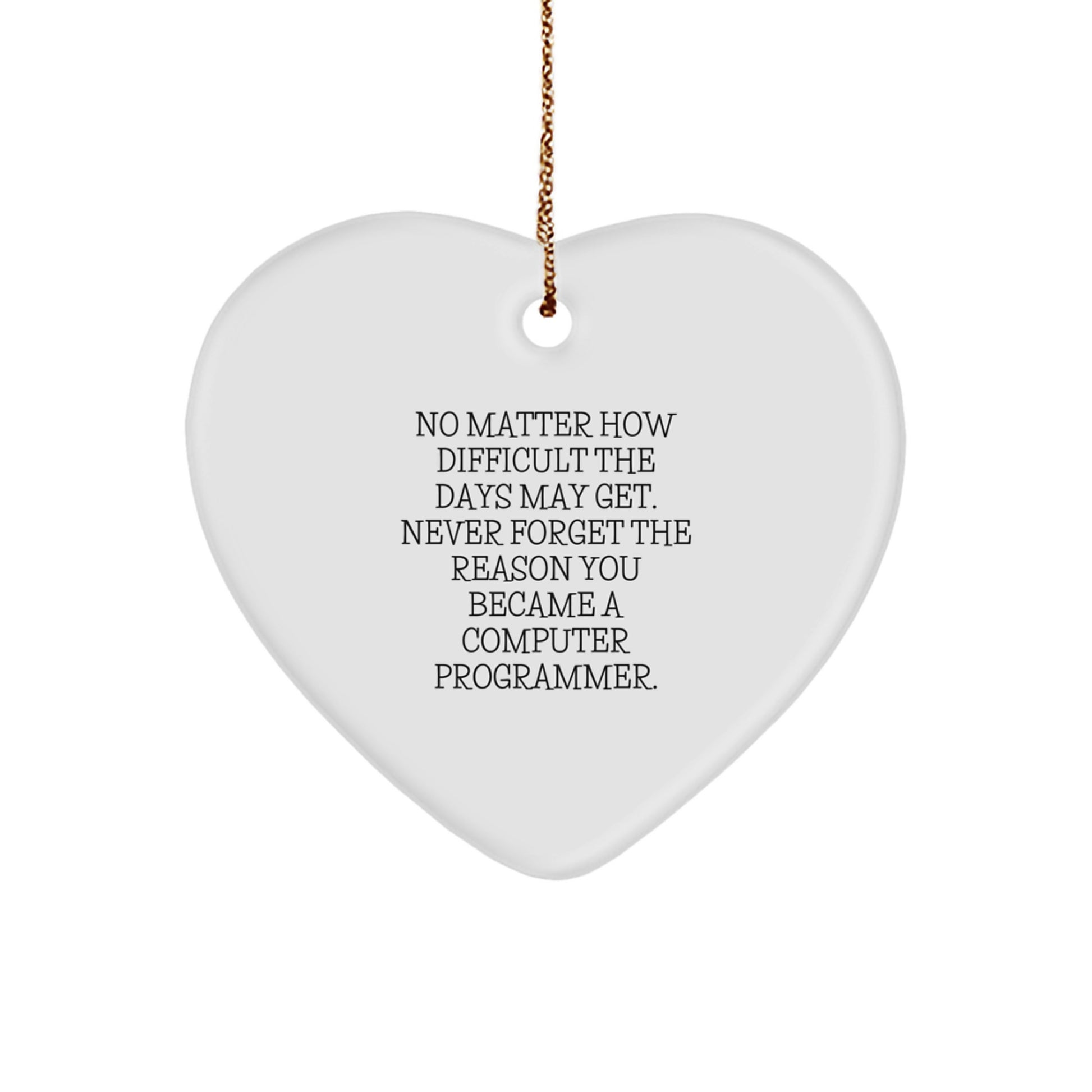 Funny Heart Ornament Gift from Friends for Computer Programmer Men at Christmas Unique Gifts - Image 1