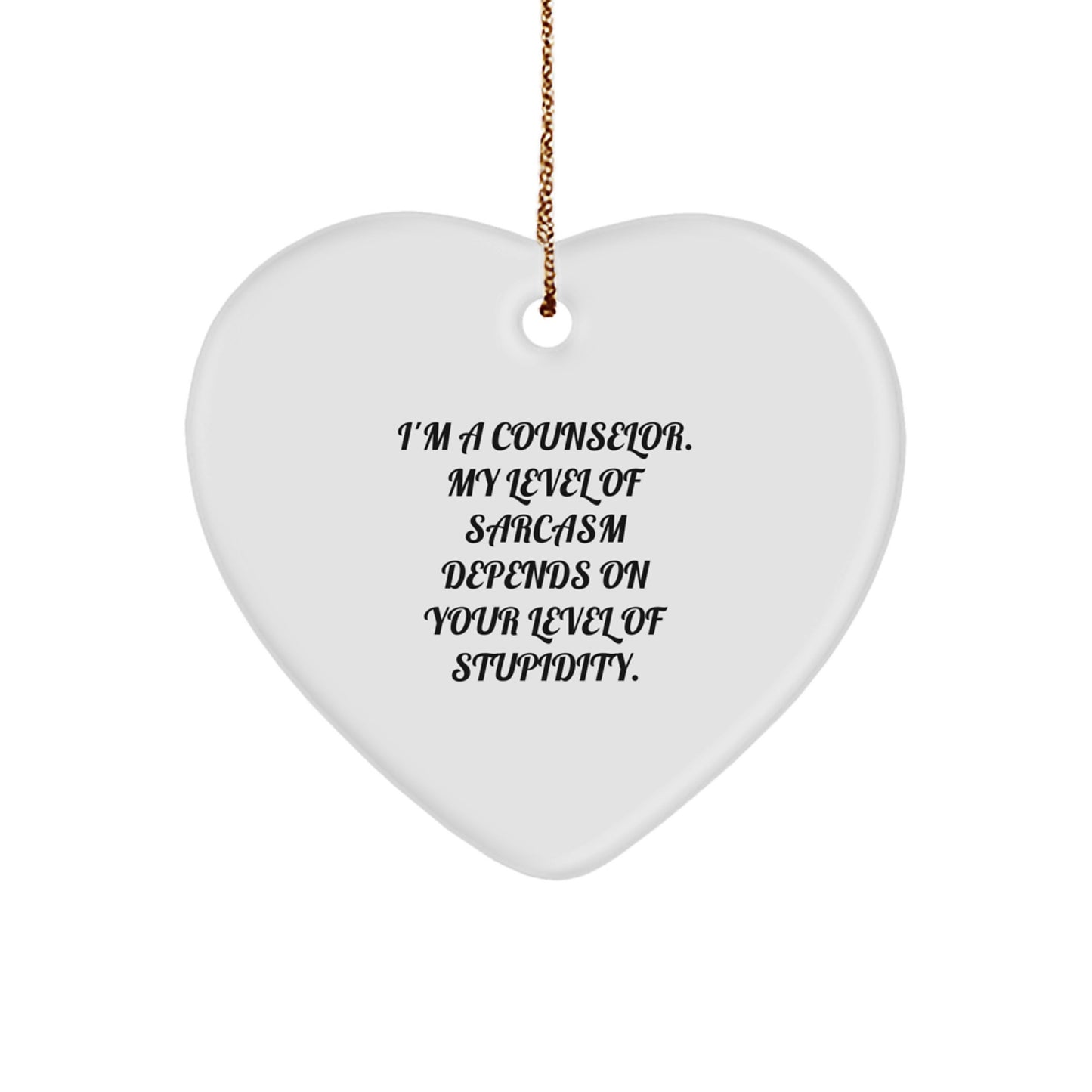 Funny Counselor Gifts, Heart Ornament for Counselors, Christmas Unique Gifts from Friends to Counselor - Image 1