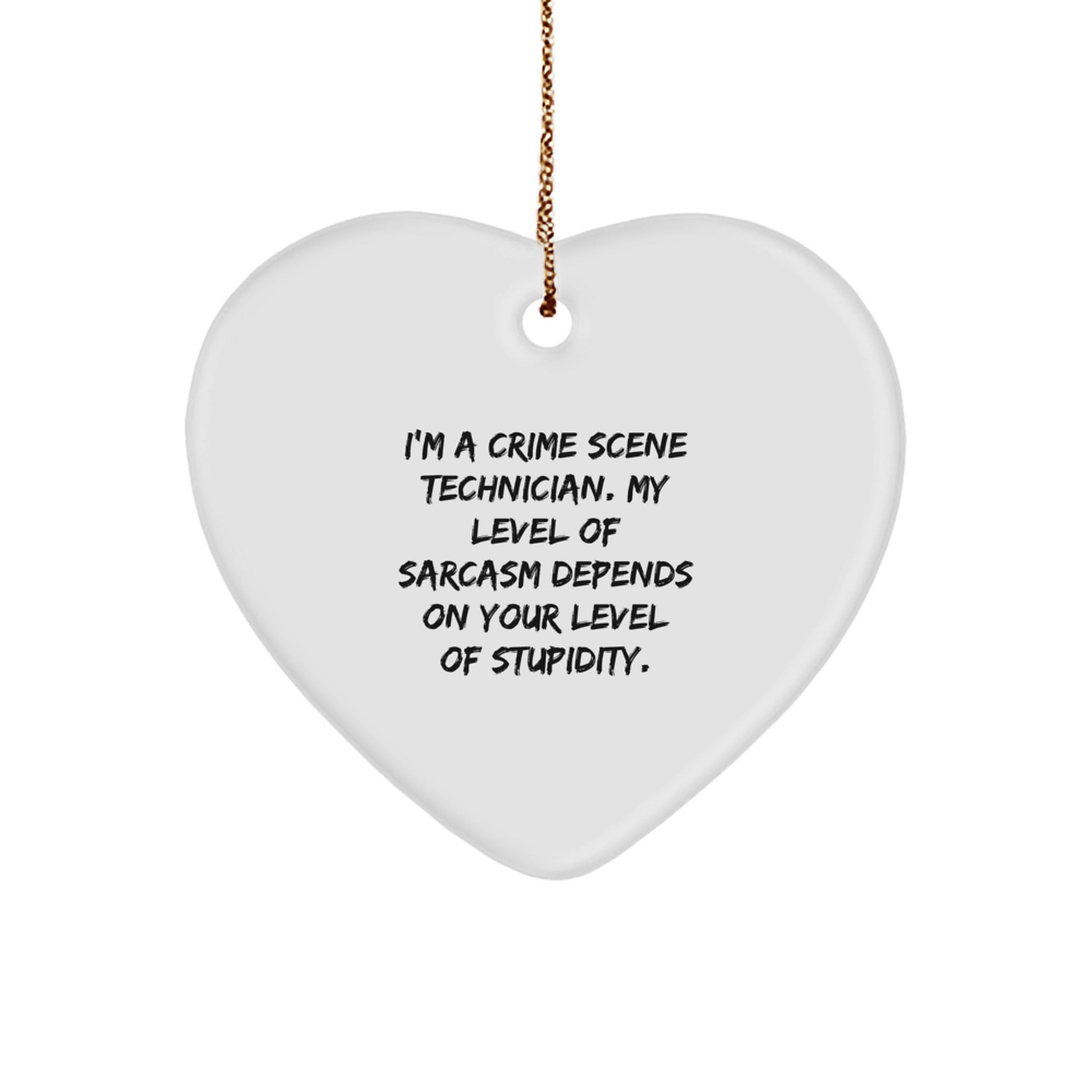 Funny Crime Scene Technician Gifts from Friends, Heart Ornament for Christmas Unique Presents - Image 1
