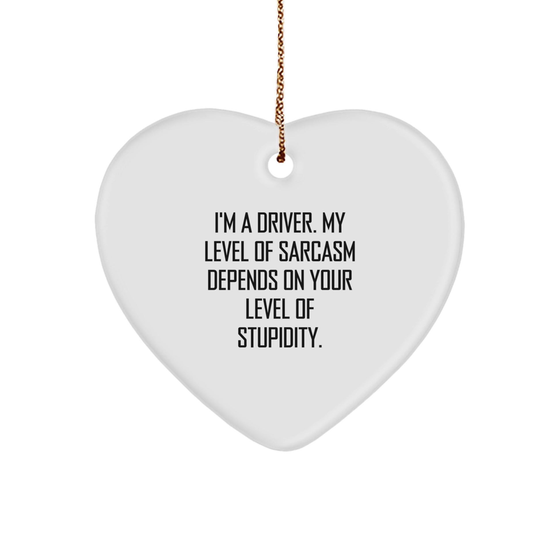 Funny Driver Gifts for Him - Heart Ornament with Sarcasm Quote, Perfect for Driver Men, Unique Christmas Unique Gifts from Friends - Image 1