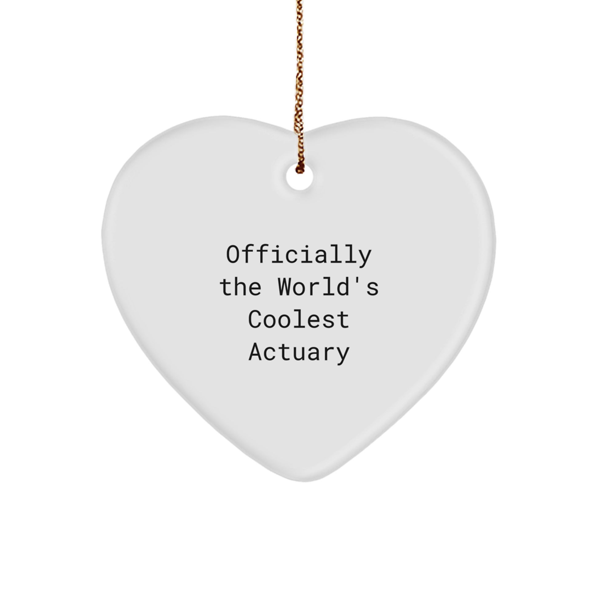 Unique Actuary Gifts from Friends, Funny Heart Ornament Officially The World's Coolest Actuary, Christmas - Image 1