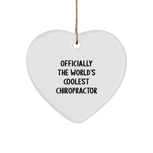Funny Chiropractor Heart Ornament Gifts from Men Friends to Chiropractor Men Friends - Officially The World's Coolest Chiropractor Christmas Unique Gifts - Image 1