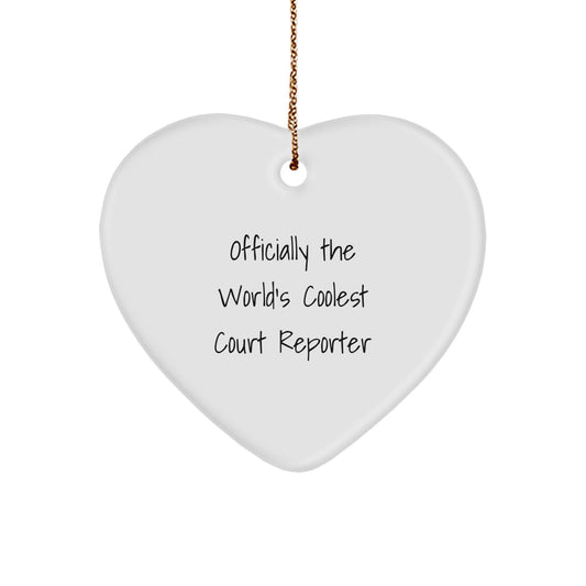 Funny Court Reporter Heart Ornament Gifts from Men to Friends on Christmas Unique - Image 1