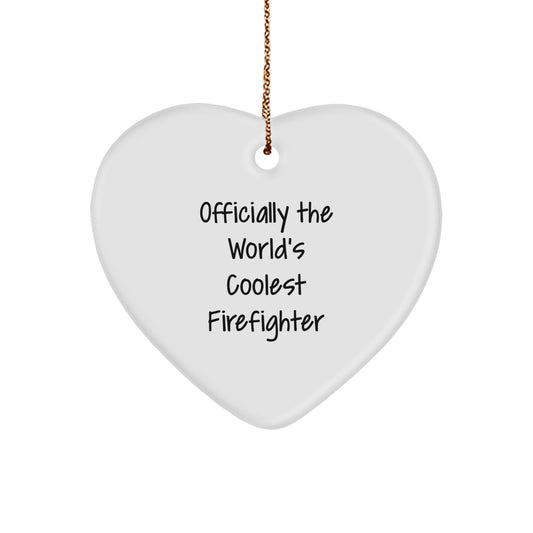 Funny Firefighter Heart Ornament Gifts from Men to Firefighter Friends for Christmas Unique - Image 1