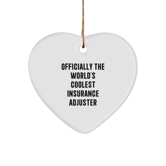 Funny Gifts from Friends, Insurance Adjuster Unique Gifts, Heart Ornament for Christmas - Image 1