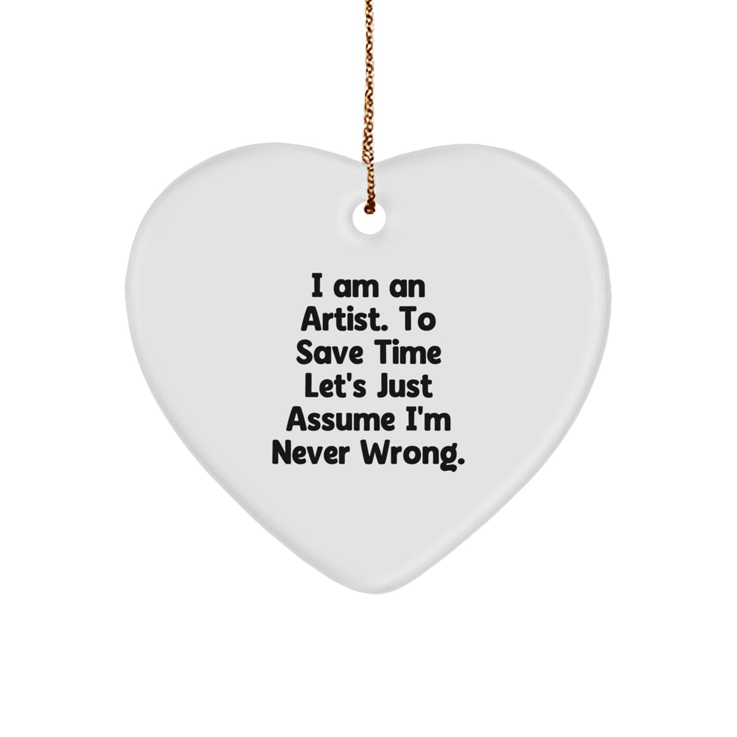 Funny Artist Heart Ornament Gifts from Men to Women Friends on Christmas Unique - Image 1