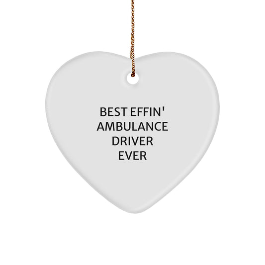 Funny Ambulance Driver Heart Ornament for Ambulance Driver Gifts from Friends at Christmas Unique Gifts - Image 1