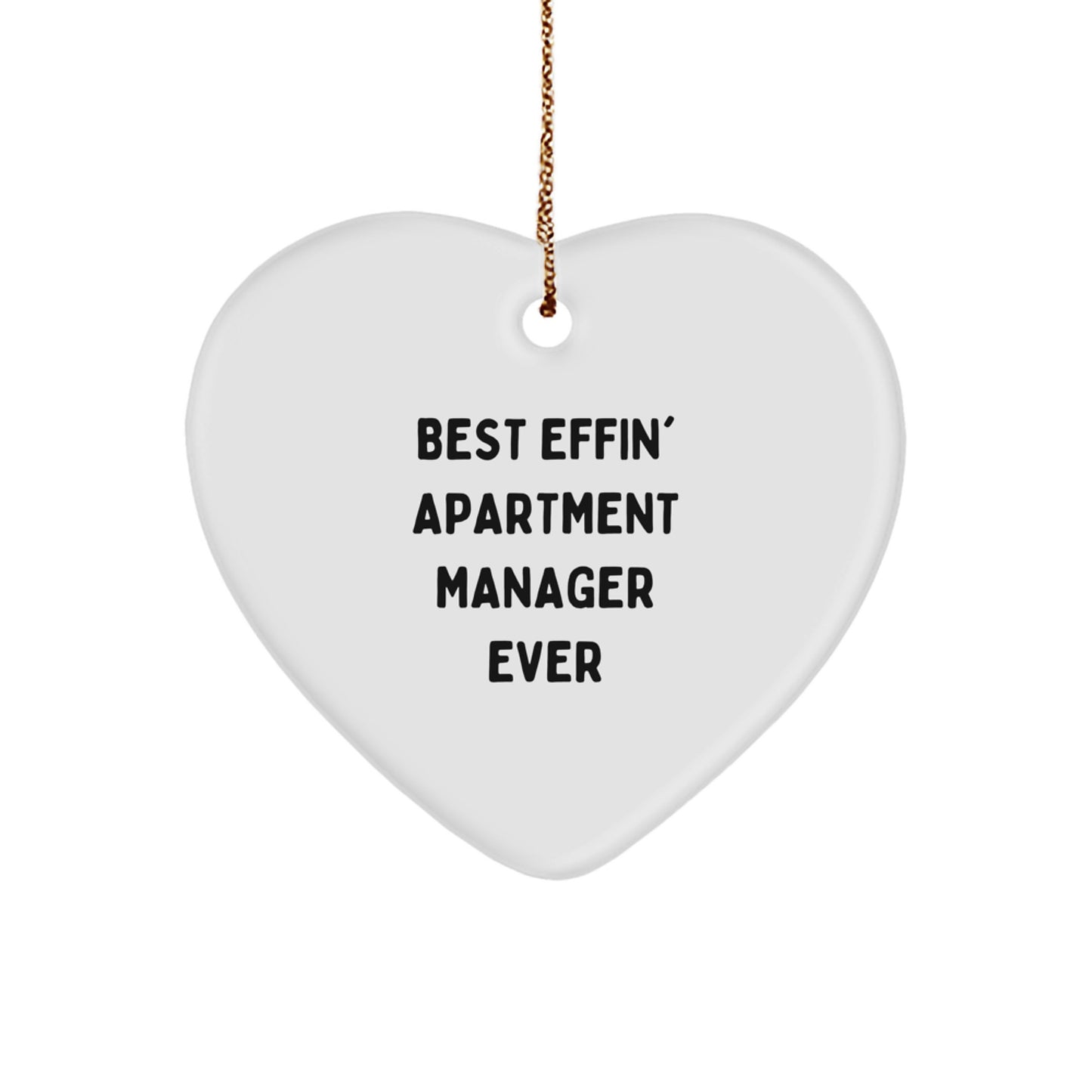 Funny Quote Heart Ornament Gifts for Apartment Manager, Christmas Unique Gifts from Friends - Image 1