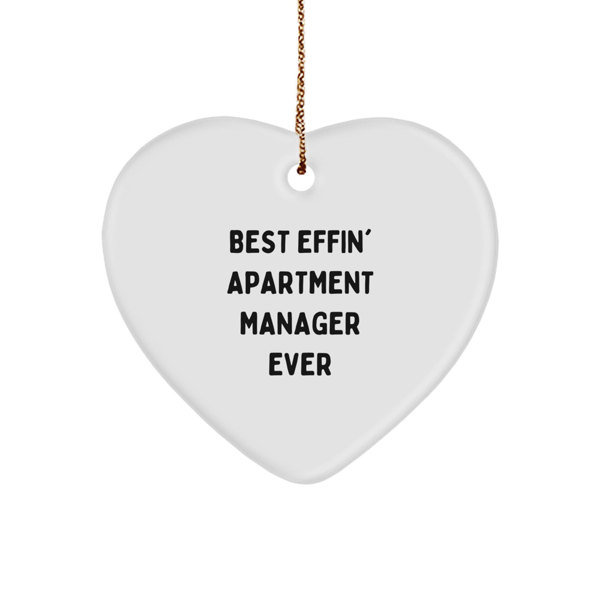Funny Quote Heart Ornament Gifts for Apartment Manager, Christmas Unique Gifts from Friends - Image 1