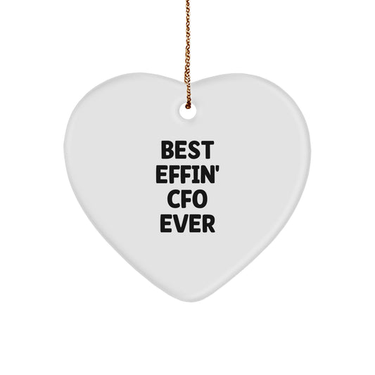 Funny CFO Gifts for Family, CFO Heart Ornament Best Effin' Cfo Ever, Christmas Unique Gifts from Men - Image 1