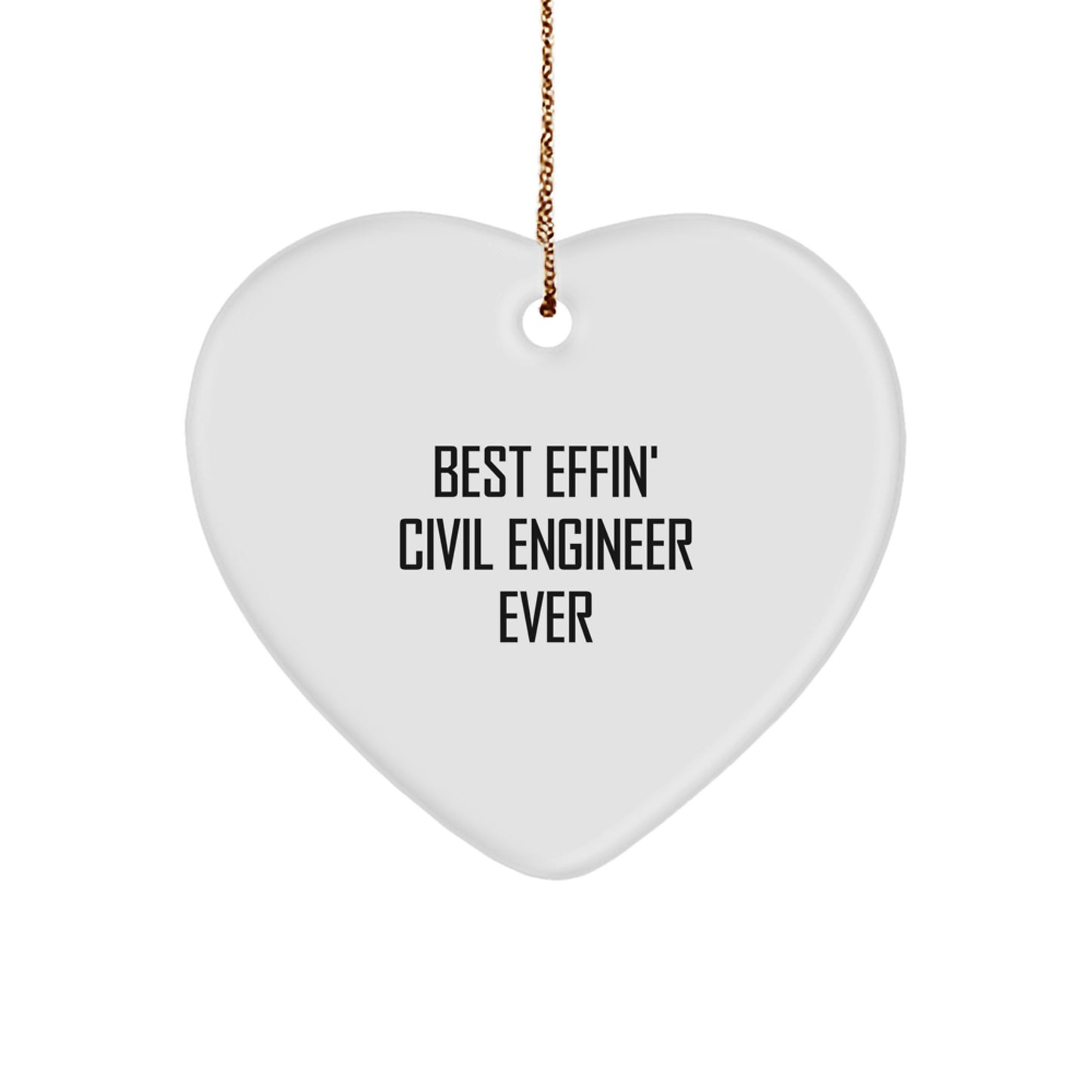 Unique Funny Civil Engineer Heart Ornament Gifts from Friends to Civil Engineer for Christmas - Image 1