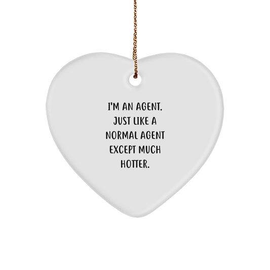 Funny Agent Heart Ornament Gifts from Friends for Men Agent Christmas Unique Gift - Image 1