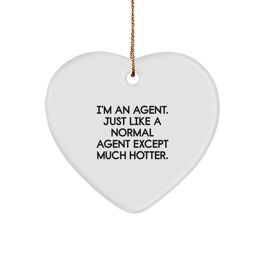 Funny Agent Gift Ideas, Heart Ornament for Men, Women, Coworkers, Family, Christmas Unique Gifts from Friends - Image 1