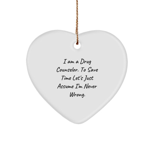 Funny Drug Counselor Heart Ornament Gifts from Friends for Christmas Unique Gifts - Image 1