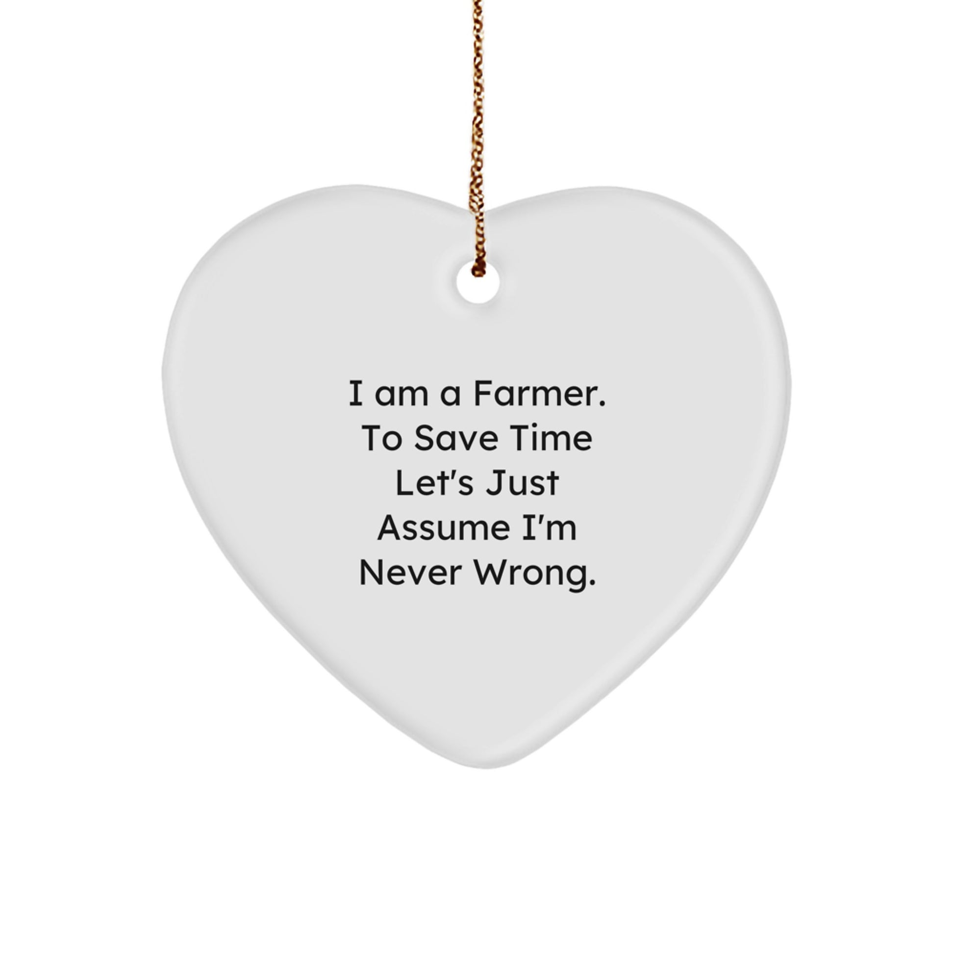 Funny Farmer Heart Ornament Gifts from Men to Friends and Family at Christmas - Image 1