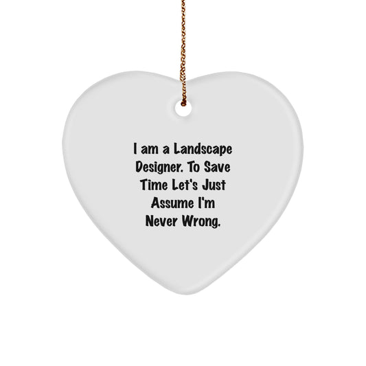 Funny Landscape Designer Christmas Unique Gifts from Friends - Heart Ornament for Landscape Designers - Unique Heart Ornaments for Men Women Coworkers - Image 1
