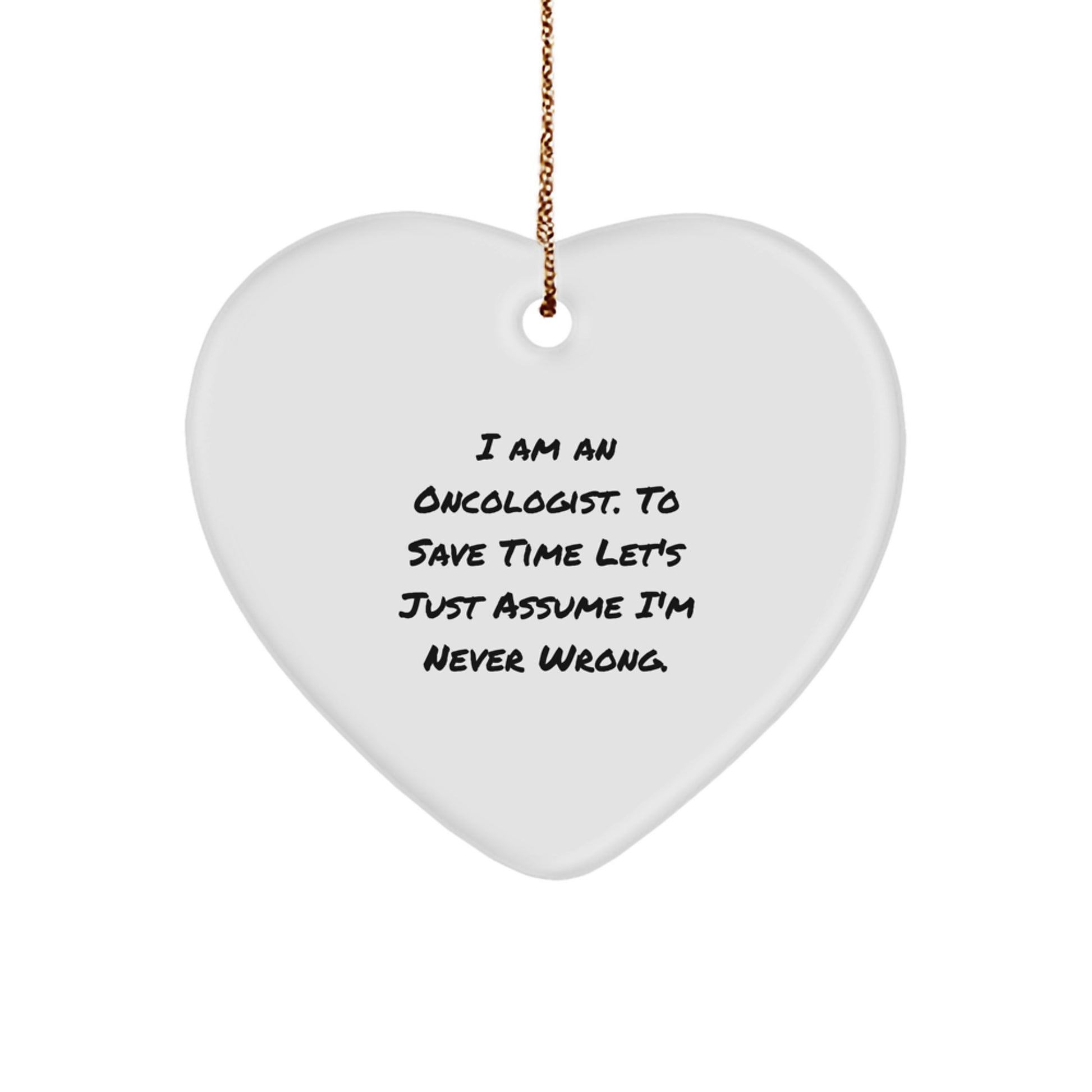 Funny Oncologist Gifts from Friends for Men, Heart Ornament Christmas Unique Presents - Image 1