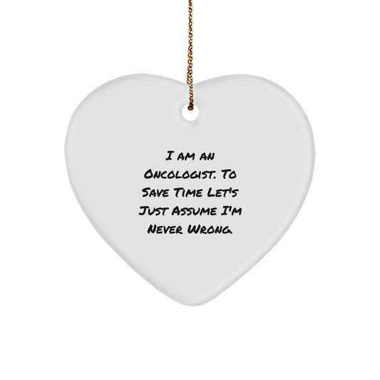 Funny Oncologist Gifts from Friends for Men, Heart Ornament Christmas Unique Presents - Image 1