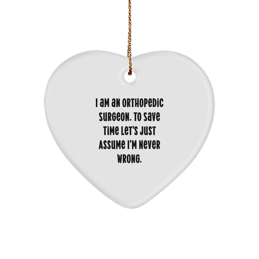 Funny Orthopedic Surgeon Gifts for Him from Friends and Family, Heart Ornament Christmas Unique Presents for Men - Image 1