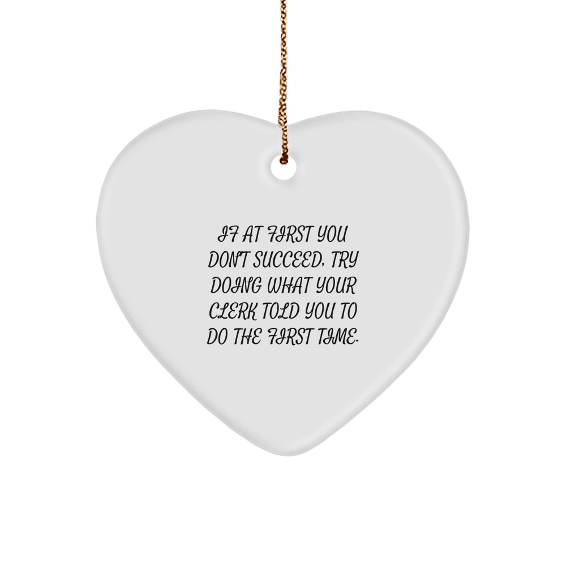 Funny Clerk Gifts, Heart Ornament for Clerk, Christmas Unique Gifts from Friends to Clerk - Image 1