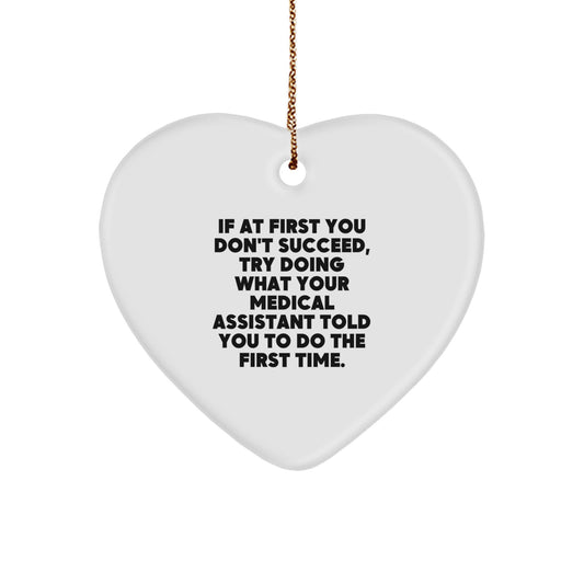 Funny Medical Assistant Gifts for Her, Gifts from Friends to Medical Assistant, Heart Ornament, Christmas Unique Gifts - Image 1