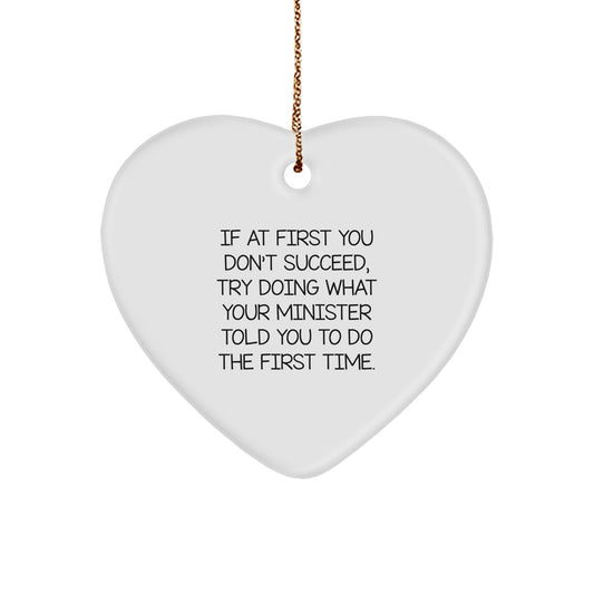 Funny Minister Heart Ornament Gifts from Friends for Christmas Unique Minister Gifts - Image 1