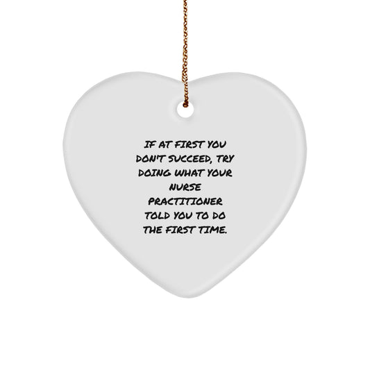 Funny Nurse Practitioner Heart Ornament Gifts from Friends and Family for Christmas Unique Presents - Image 1