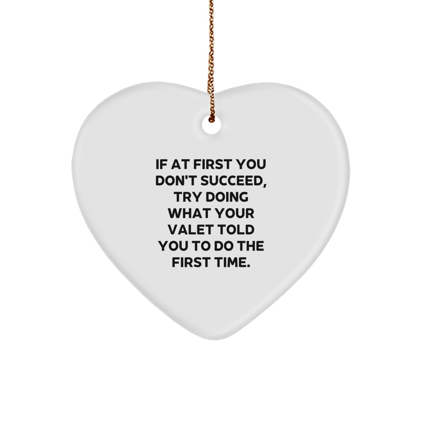 Funny Valet Gifts, Heart Ornament Quote for Men, Gifts from Family for Valet, Christmas Unique Gifts for Him - Image 1