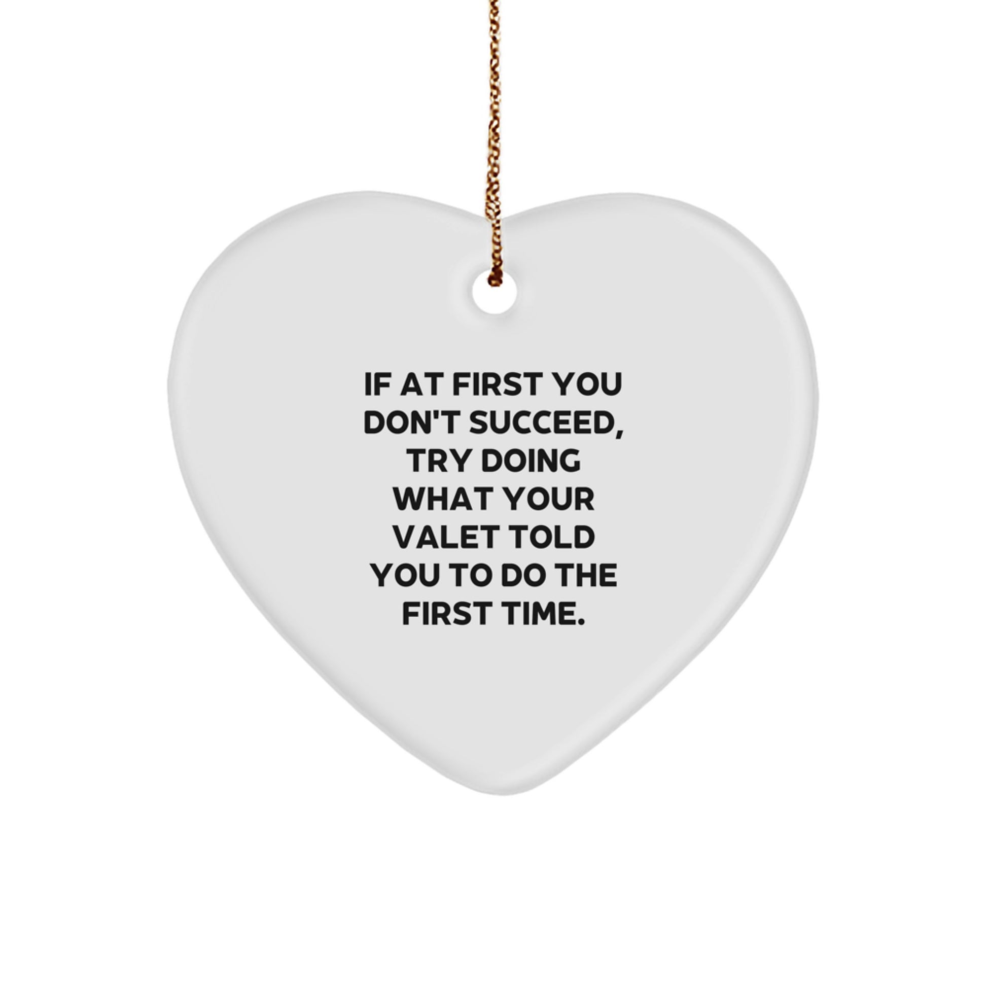 Funny Valet Gifts, Heart Ornament Quote for Men, Gifts from Family for Valet, Christmas Unique Gifts for Him - Image 1
