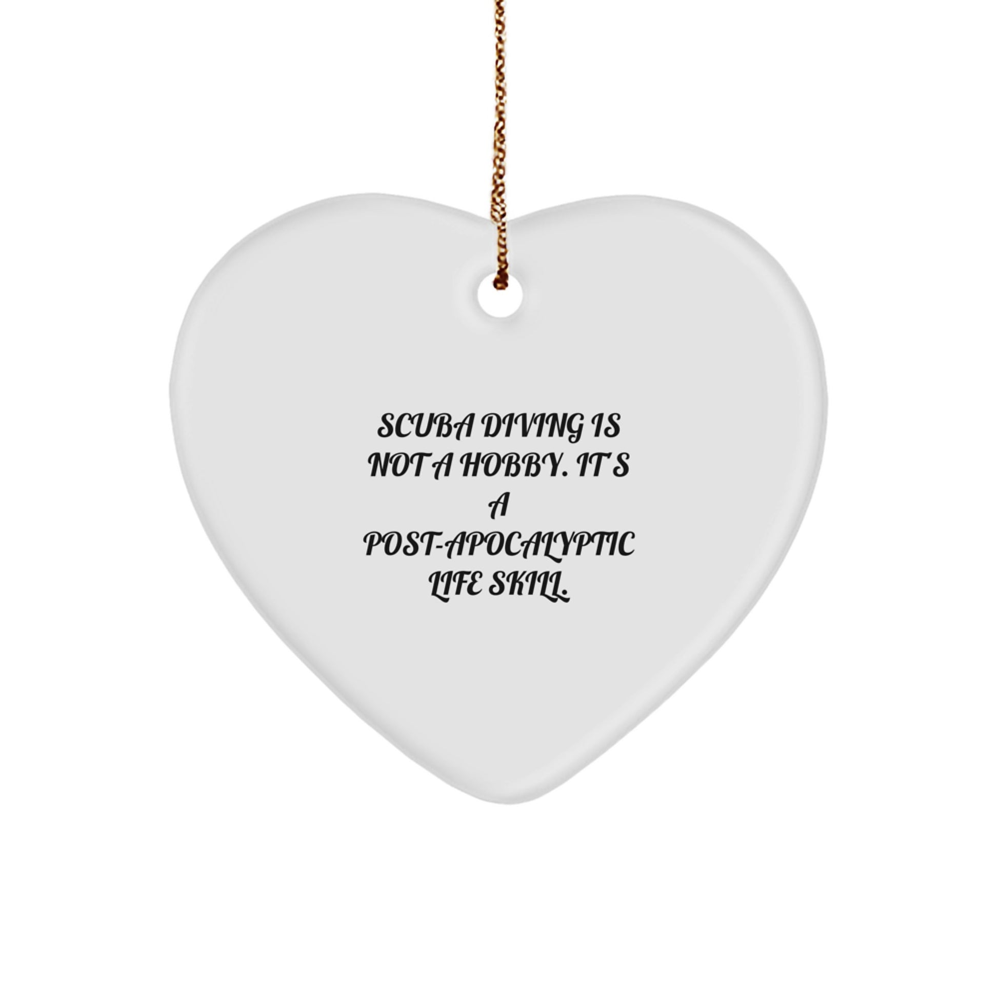Funny Scuba Diving Gifts from Family, Heart Ornament for Scuba Diving Lovers, Christmas Unique Gifts - Image 1