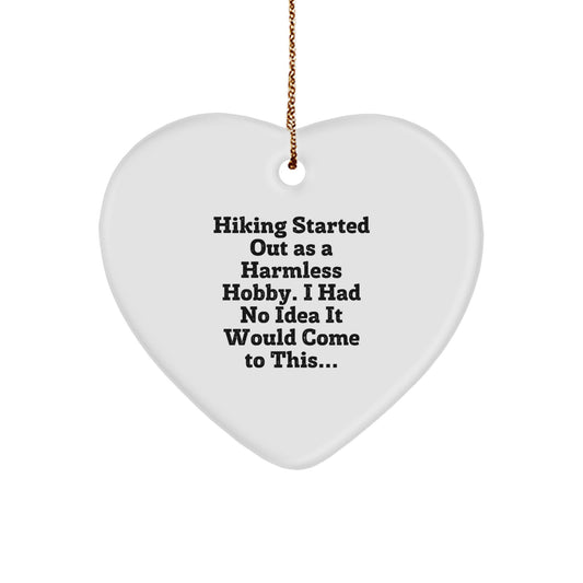 Funny Hiking Gifts from Men to Friends Hiking Heart Ornament with Christmas Unique Gifts for Hiking Enthusiasts - Image 1