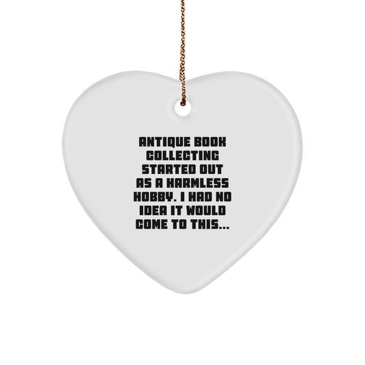 Antique Book Collecting Memories, Heart Ornament, Funny Quote Gifts for Antique Book Collecting Lovers, Christmas Unique Gifts from Friends, Family, Women, Men - Image 1