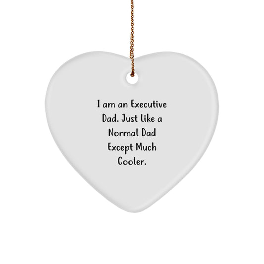 Executive Dad Heart Ornament, Funny Gift for Executive Men, Christmas Unique Gifts from Husband, Dad, Son to Executive Family Members - Image 1