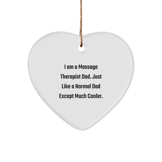 Funny Heart Ornament for Massage Therapist Dad Gifts from Men to Friends this Christmas - Image 1