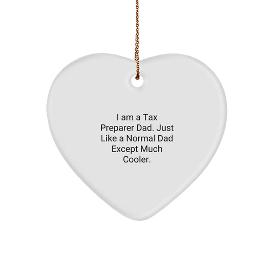 Tax Preparer Dad Heart Ornament Gifts from Friends and Family for Christmas Unique - Image 1