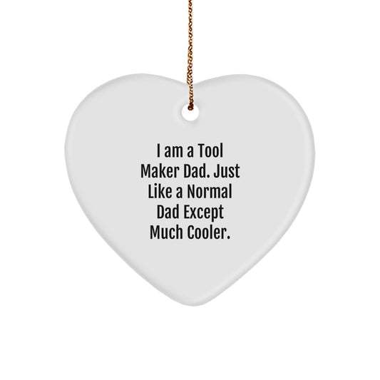 Funny Tool Maker Dad Gifts for Men - Heart Ornament with Sublimation Print, Gifts from Tool Maker, Perfect Christmas Unique Gifts for Friends, Family, Husband, Sweetheart - Image 1