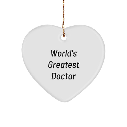 Funny Doctor Gifts from Men for World's Greatest Doctor Heart Ornament Christmas Unique Gifts - Image 1