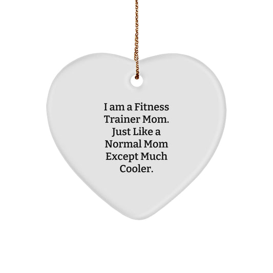 Fitness Trainer Mom Gifts, Funny Heart Ornament for Fitness Trainers, Christmas Unique Presents, Gifts from Family, Gifts for Fitness Trainers, Heart Shaped Decorations - Image 1